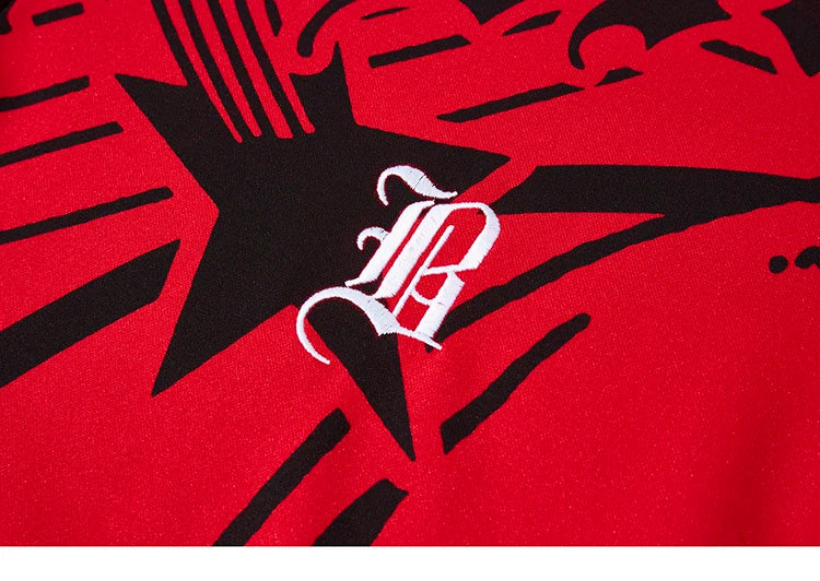 Hip Hop Streetwear Polo T-Shirt Virgin Mary Graphic T Shirt Men Polo Shirt Short Sleeve Harajuku Cotton Tops Tees Red Grey