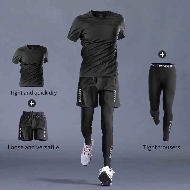2025 new sports suit, men's running gear, suitable for leisure and outdoor fitness