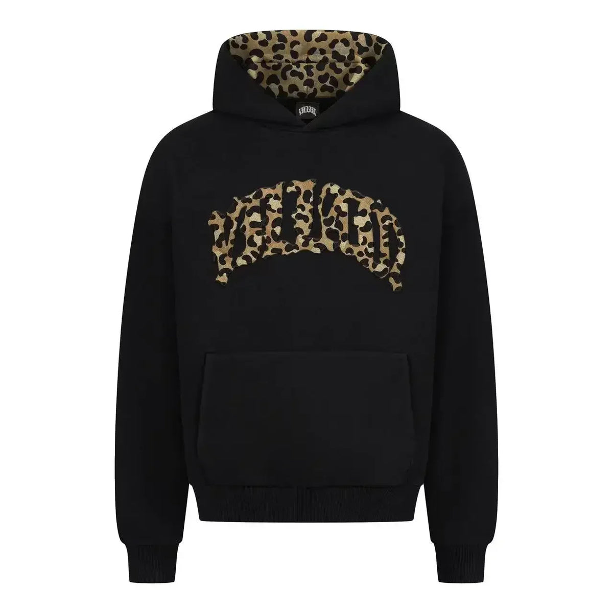 High street fashion leopard print letter embroidered men sportswear suit Y2K American casual retro hoodie trend loose clothing