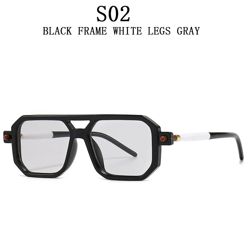 Retro Fashion Glasses Square Sunglasses For Men Blue Light Blocking Shades Sunglasses Women Vintage Vasos Decorativos Oculos Sol