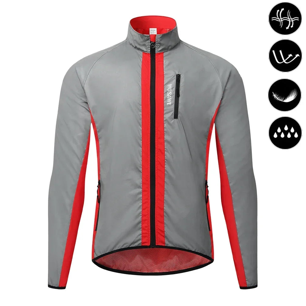 Reflective Cycling Jacket Winter Autumn Bicycle Windbreaker Bike Soft Windproof Waterproof Motorbike Jacket Men Coat