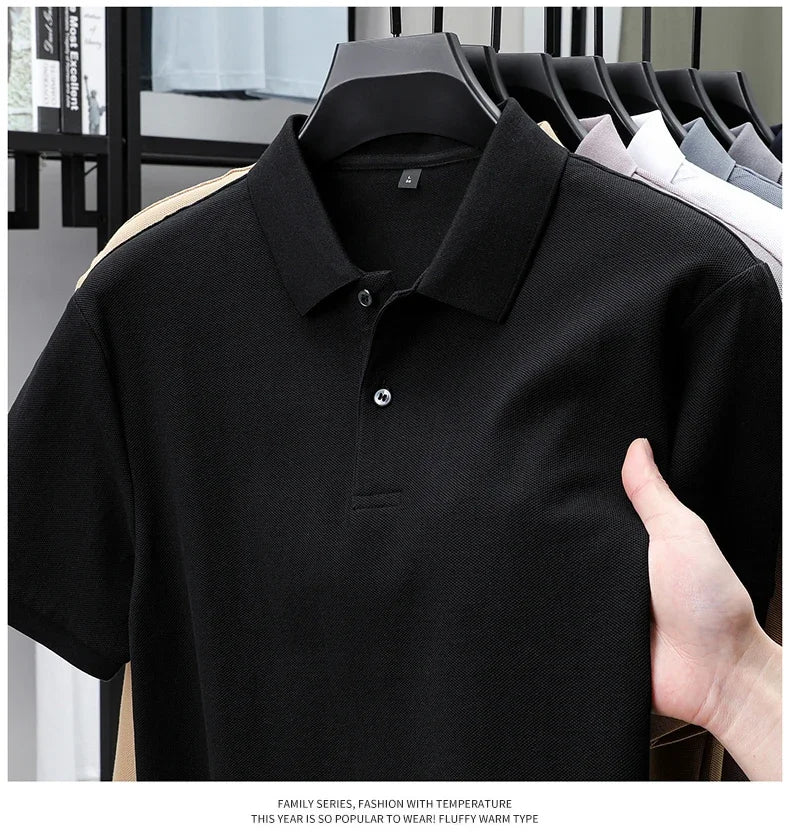 Men's 100% Cotton Polo Shirt - Summer Casual Breathable Tee,19 Colors,Ideal for Golf and Sports,Business Casual,Silk-Like Finish
