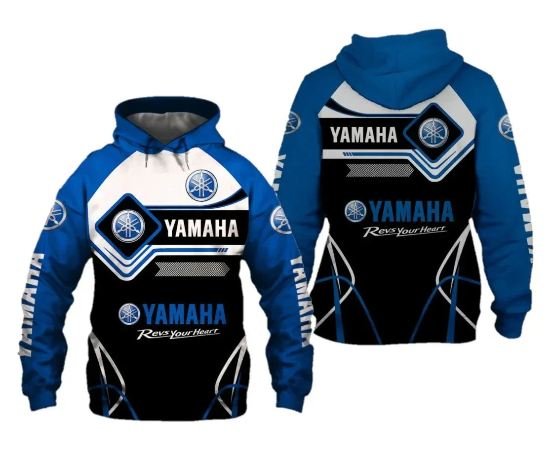 Spring and Autumn Yamaha Racing Team Hoodies Fashion 3D Printing Men's Hoodies Outdoor Sports Clothing Yamaha Motorcycle Hoodies