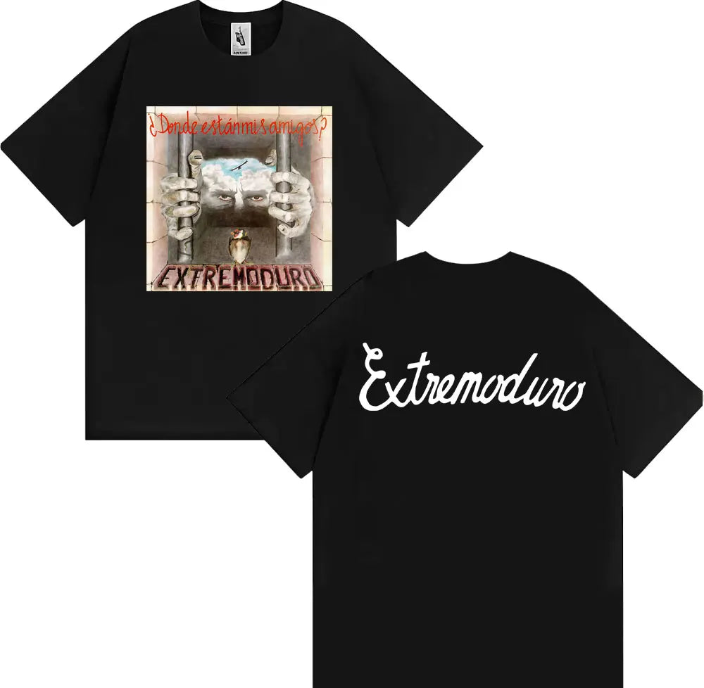 Rock Band EXTREMODURO Tour 2025 Cover T-shirt Men Women Fashion Vintage Short Sleeve T Shirts Summer Pop Loose Oversized T Shirt