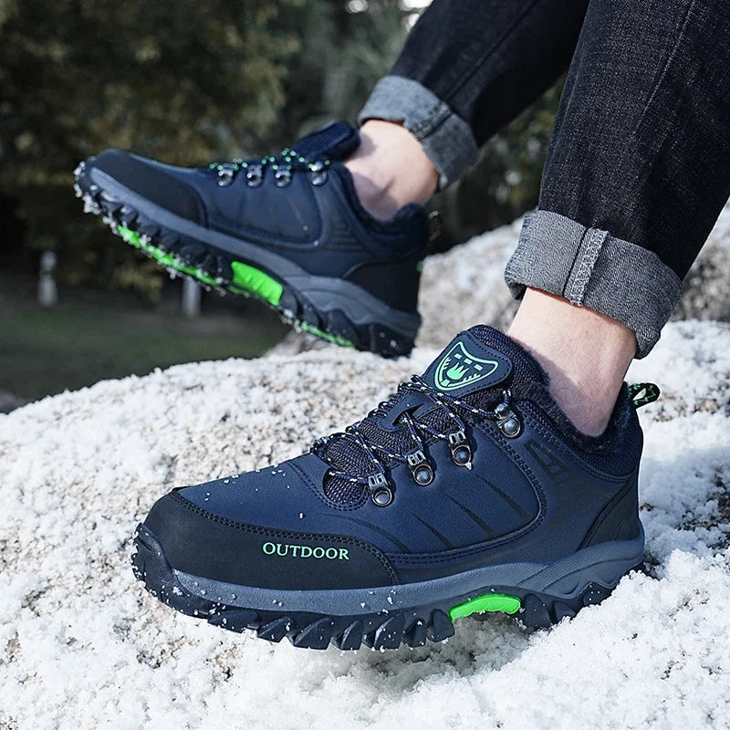 Hiking Boots Man Winter Sneakers Luxury Designer Men's Leather Boots Models Winter Shoes Anti Slip Sneakers Platform Ankle Boots