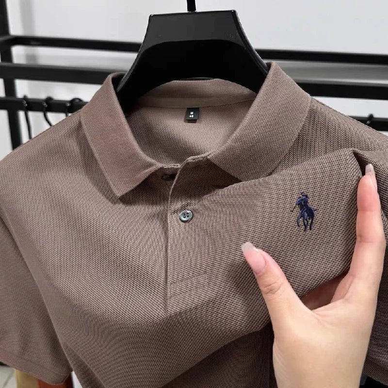 100% pure cotton fashionable personalized men's classic pony embroidered comfortable polo shirt summer new casual short sleeve