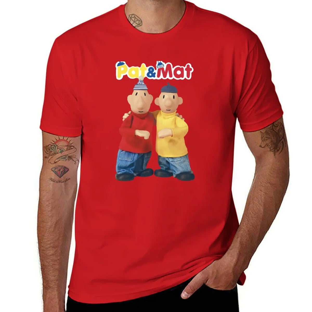 Pat & Mat T-Shirt customs quick drying blacks sports fans mens vintage t shirts
