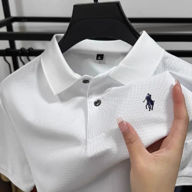 100% pure cotton fashionable personalized men's classic pony embroidered comfortable polo shirt summer new casual short sleeve
