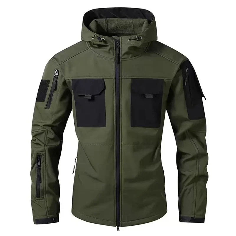Men's Winter Tactical Military Jackets Hood Waterproof Hiking Camping Sport Fleece Coat Climbing Softshell Trekking Outdoor Wear