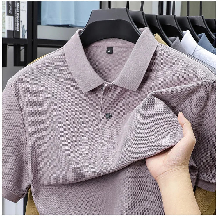 Men's 100% Cotton Polo Shirt - Summer Casual Breathable Tee,19 Colors,Ideal for Golf and Sports,Business Casual,Silk-Like Finish