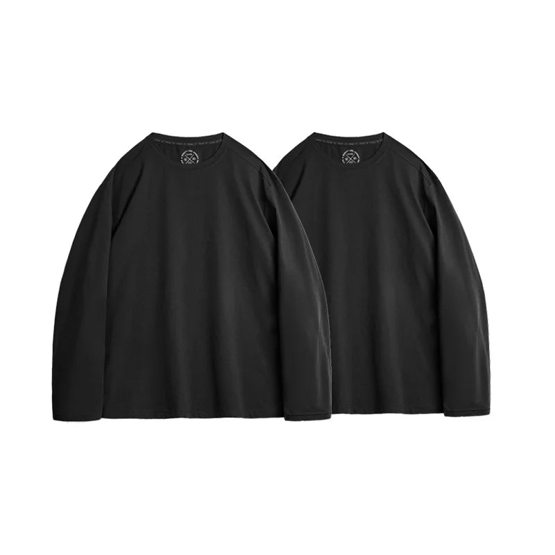 Casual 7A Anti-Bacterial Quick-Dry Long Sleeve T-Shirt Men's Spring Cool Comfort Breathable Tops Round Neck Layering Tee