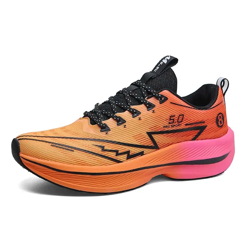 Men's Carbon Plate Running Shoes Soft Cushion Shock Absorbing Sports Shoes Unisex Sneakers Light Anti-Slip Training Shoes