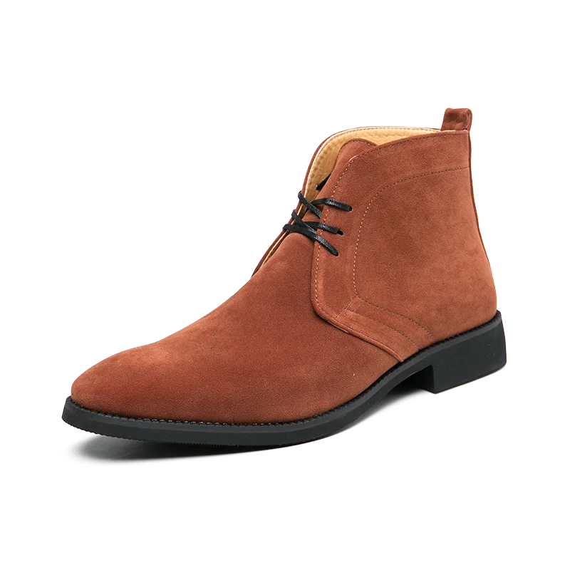 Leather Men Ankle Chelsea Boots Men Work Shoes Pointed Toe Leisure Boots for Male Casual Motorcycle Boots Botas Plus Size 38-48