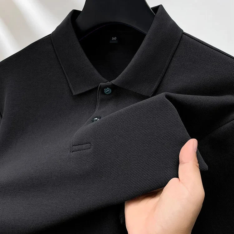 100% Cotton Polo Shirt, Four Seasons Universal  Leisure Long Sleeve, Breathable Lapels T-shirt, Perfect for Golf Sports Durable