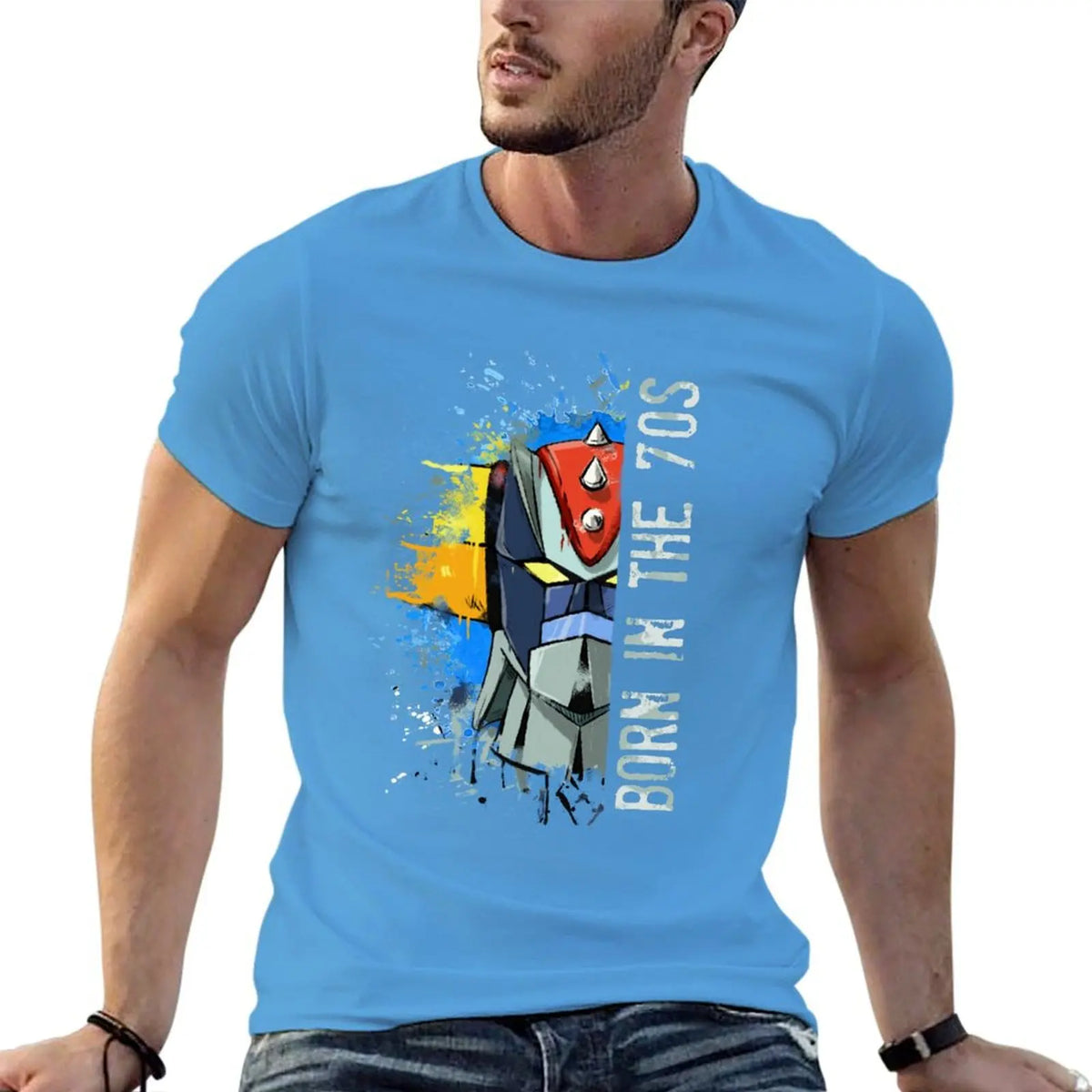 Ufo Robot Goldrake - Born In The Seventies T-Shirt Blouse heavyweights hippie clothes Men's t-shirts