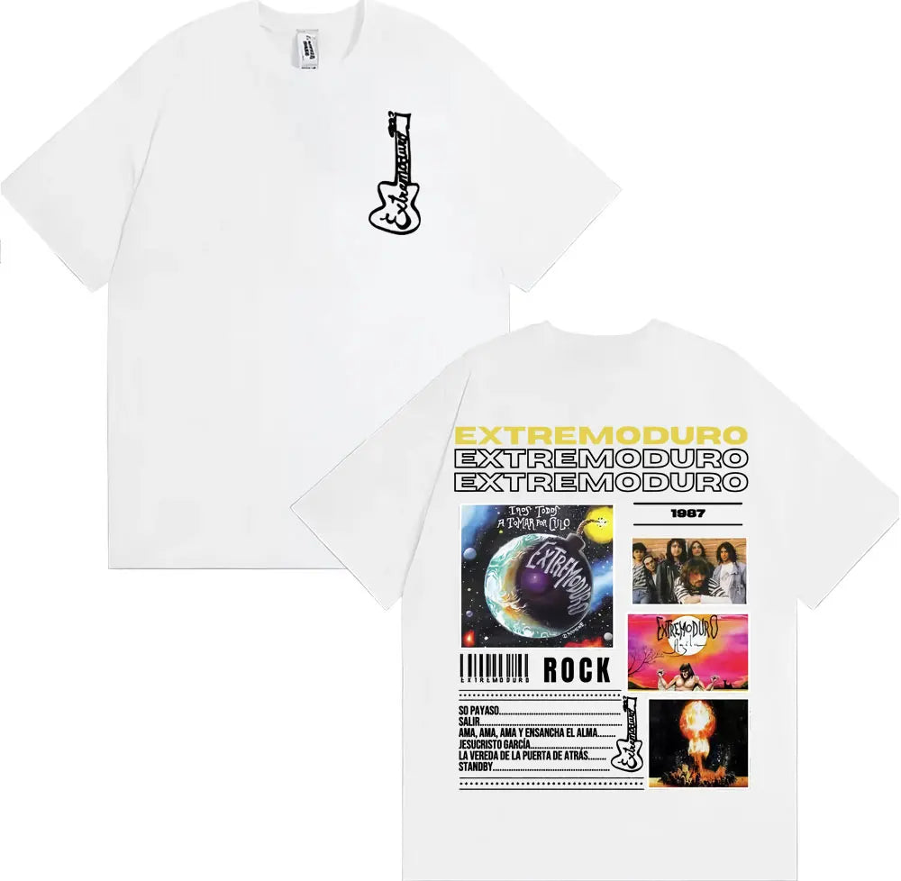Rock Band EXTREMODURO Tour 2025 Cover T-shirt Men Women Fashion Vintage Short Sleeve T Shirts Summer Pop Loose Oversized T Shirt