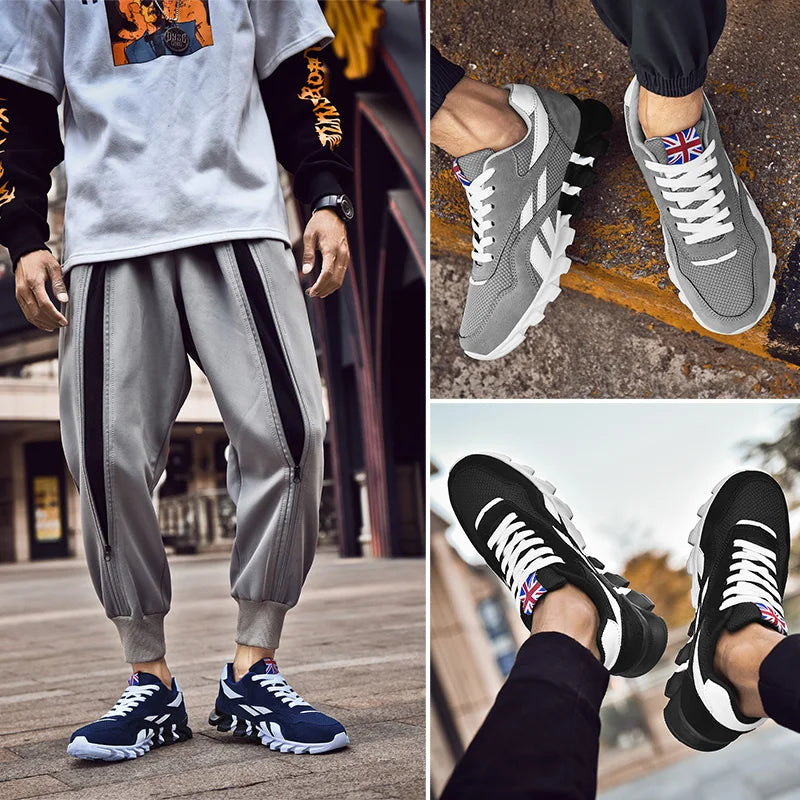 Men's and women's running shoes breathable casual sneakers anti-slip vibration comfortable walking shoes 36-48