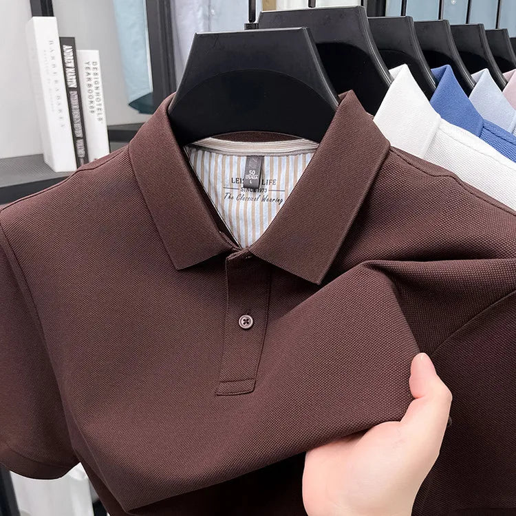 Men's Premium Cotton Polo Shirt Open Hem Design Breathable & Soft Factory Direct Supply  14 Trendy Colors Golf Top