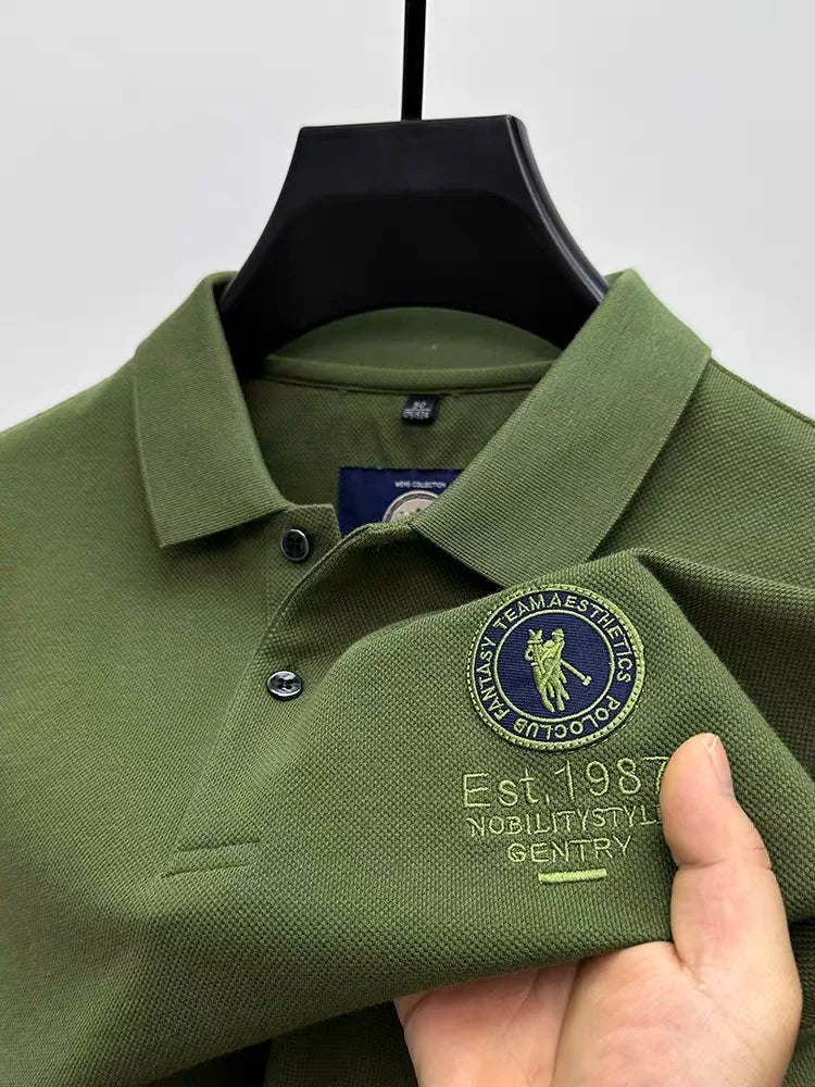 Luxury brand men's polo shirt short sleeve high-end fashion Paul embroidery lapel T-shirt 2025summer breathable casual golf top