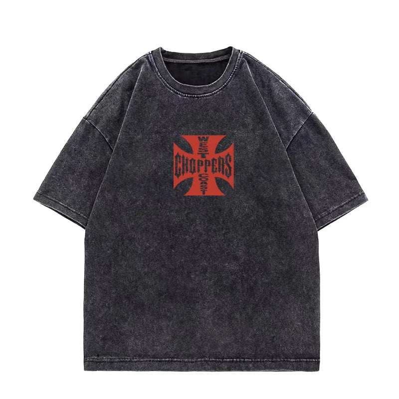 Paul Walker Shirt West Coast Choppers Vintage Washed T shirt Men Women Hip Hop streetwear Oversized short sleeve Cotton T-shirts