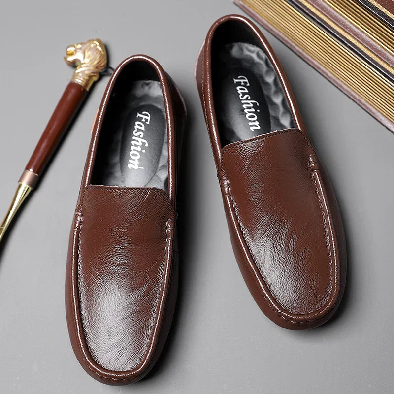 Men's Summer Breathable Summer Leather Shoes Casual Fashion Single Shoes