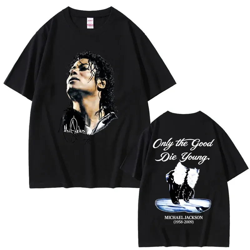 Classic Retro Michael Jackson King of Pop T-shirt Men Women Vintage Gothic Rock T-shirts Men's Hip Hop Punk Oversized T Shirts