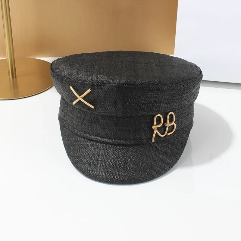 Brand Designer New Winter Embroidery Letter Baker Boy Straw Caps Purple Newsboy Caps Thick Warm Flat Cap Chapeau Homme