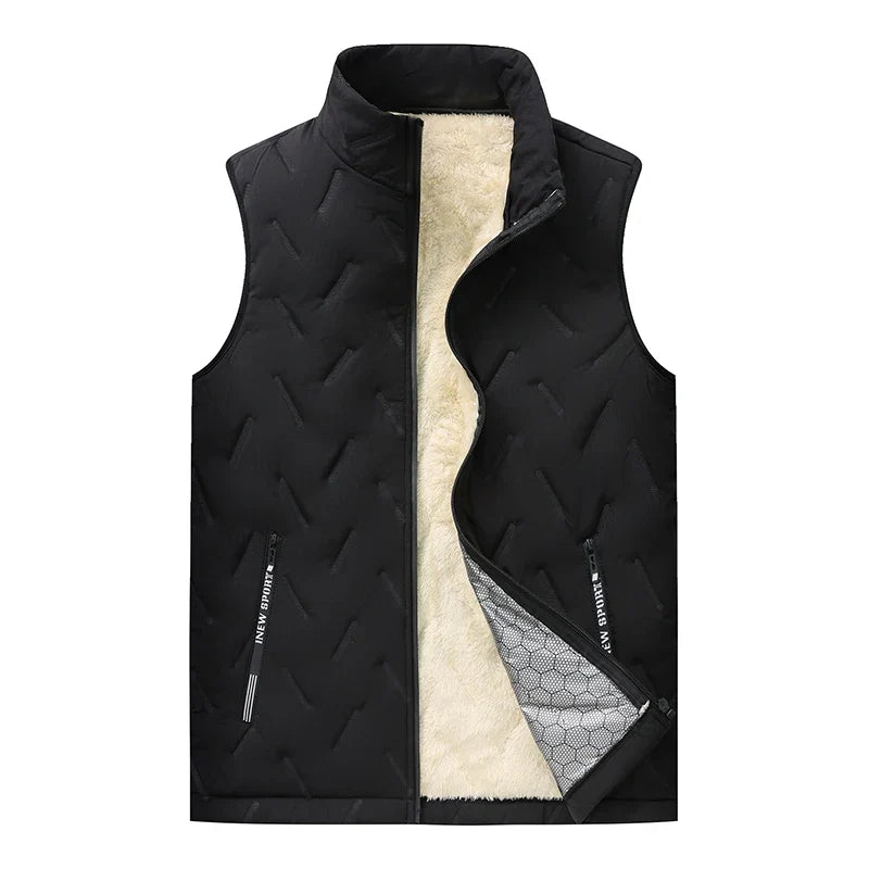 Unisex Large Size Lamb Velvet Fleece Lined Thickened Warm Vest Casual Fashion Collar Jacket M-7XL Couple Style Topwear