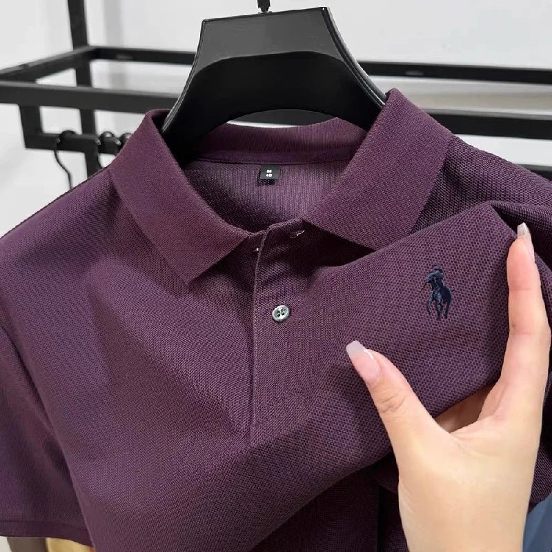100% pure cotton fashionable personalized men's classic pony embroidered comfortable polo shirt summer new casual short sleeve