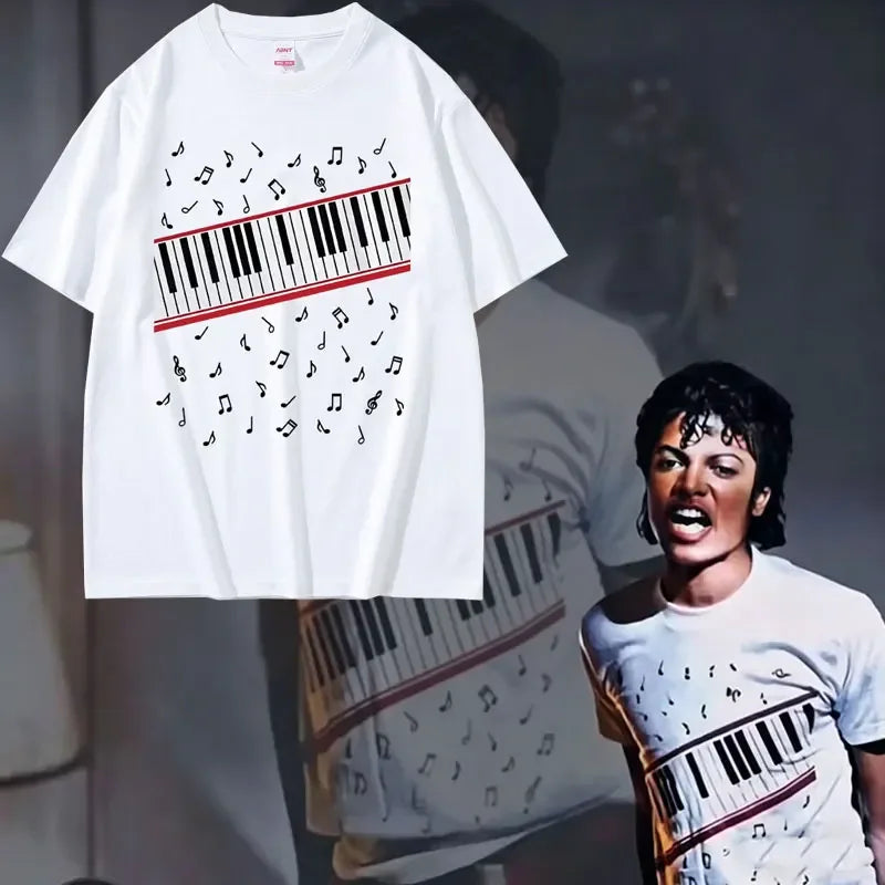Classic Retro Michael Jackson King of Pop T-shirt Men Women Vintage Gothic Rock T-shirts Men's Hip Hop Punk Oversized T Shirts