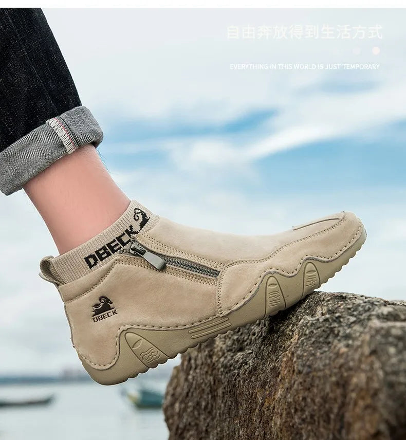 DBECK Men Sneakers Casual Shoes Male High Top Sneakers Winter Warm Designer Fashion Loafers Lace Up Shoes Men Ankle Boots