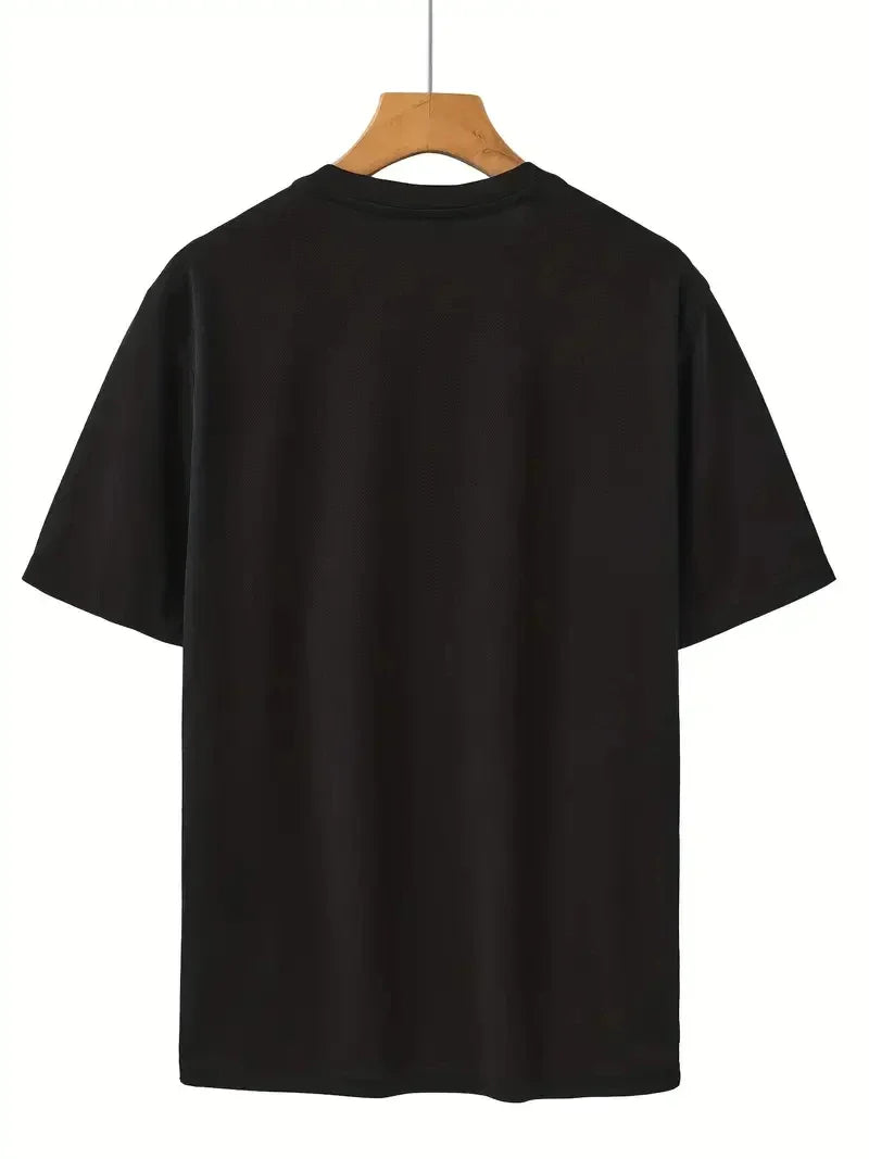 1-3 Pack Men's Quick Dry Mesh T-shirts, Casual Loose Fit Crew Neck Short Sleeve Tops for Sports & Daily Life