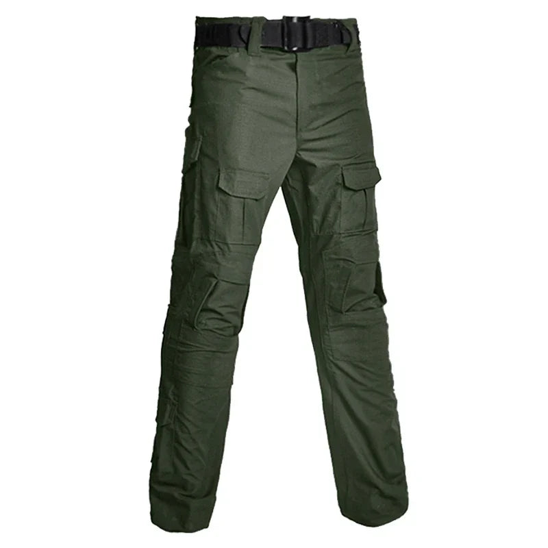 Tactical Military Camo Pants Men Multi Pockets Cargo Trousers with Protective Knee Pads for Hunting Airsoft Wargame