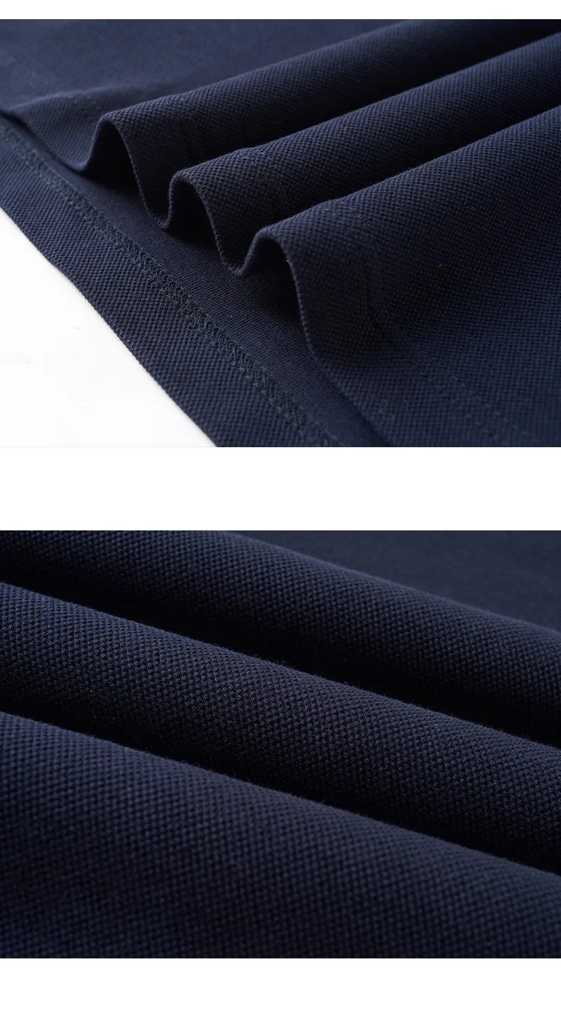 High end letter embroidery brand men's long sleeved polo shirt 2024 Spring and Autumn new comfortable 100% cotton casual T-shirt