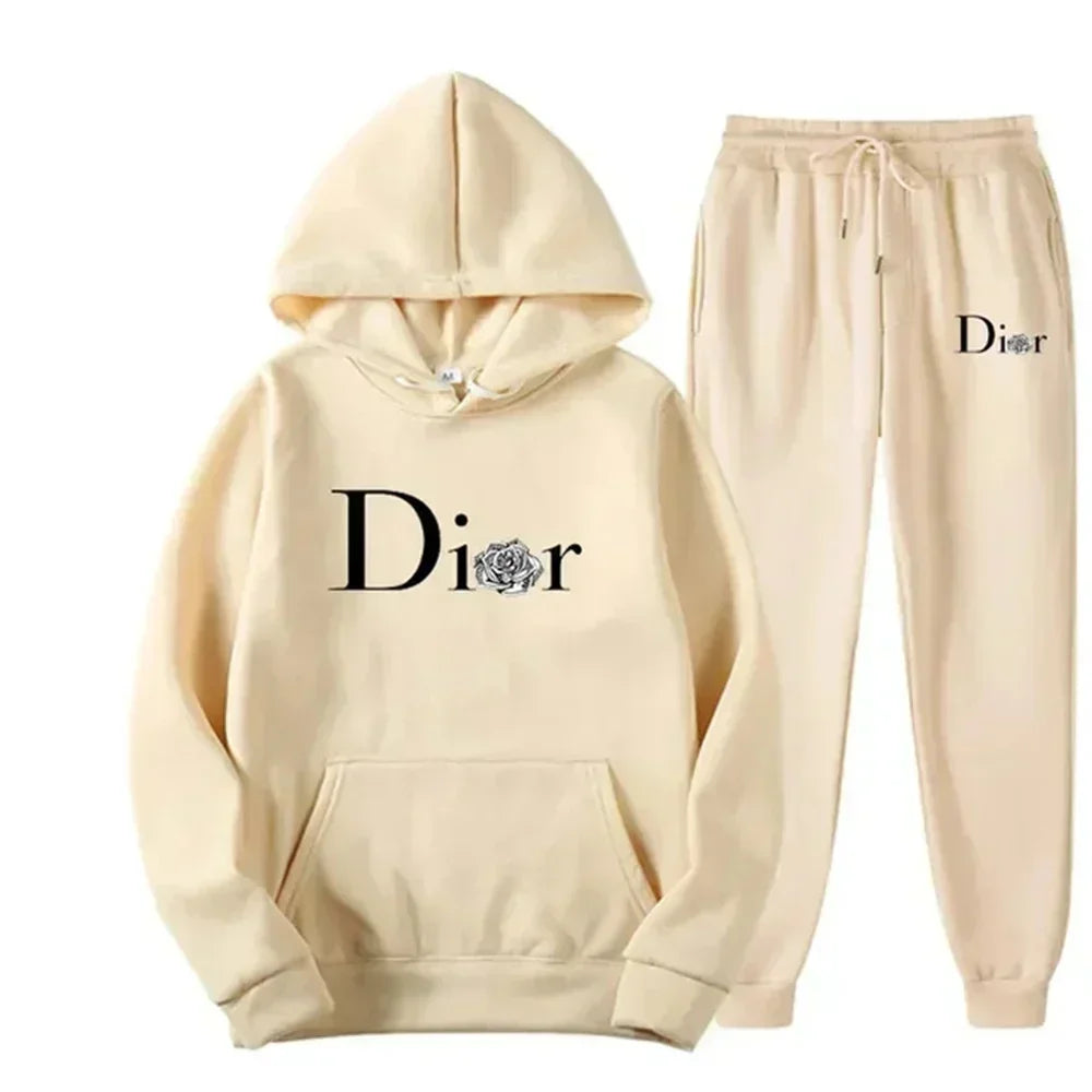 New Men's Fashion Fitness Outdoor Jogging and Casual Sets, Autumn Two-piece Long-sleeved Sweatshirts and Sweatpants for Men