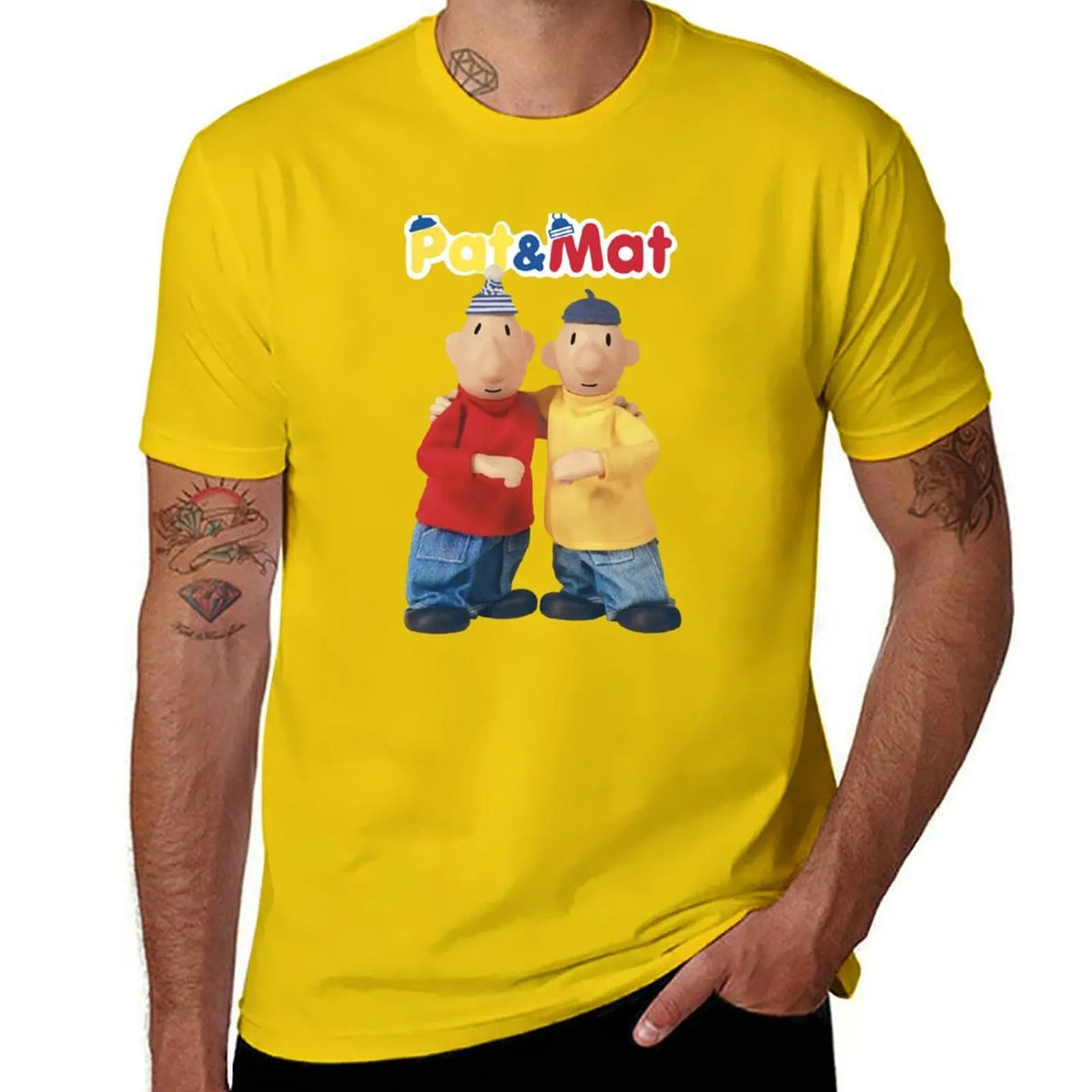 Pat & Mat T-Shirt customs quick drying blacks sports fans mens vintage t shirts