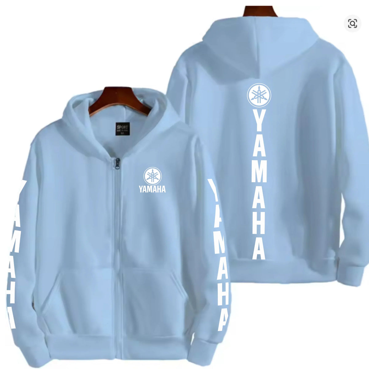 Men's YAMAHA Zipper Hoodie Long Sleeve Motorcycle Racing Printed Hoodie Sportswear Casual Street Couple Jacket with Pocket
