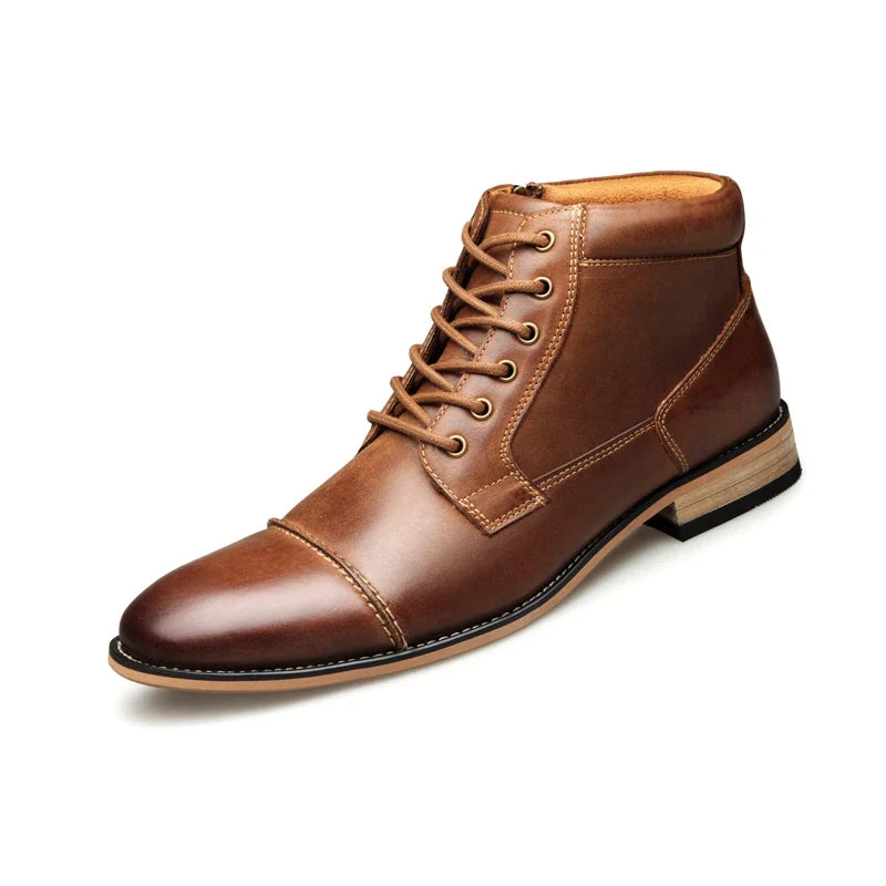 ZFTL New Men Ankle boots Handmade men Chelsea Genuine Leather Men boots Lace-up male Casual high-top boots big size 2025