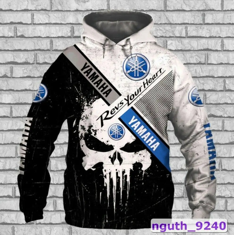 2025 Spring/Summer New 3D Printed Yamaha Motorcycle Off road Hoodie for Extreme Sports Adventure Men's and Women's Hoodies