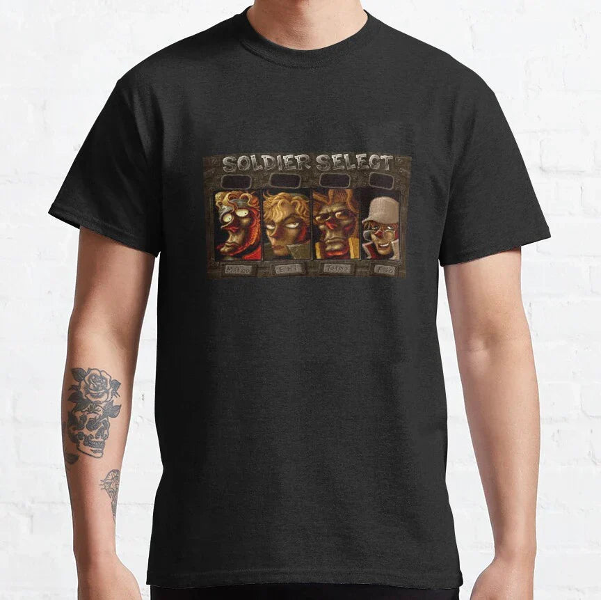 Metal Slug Pixel Fan pixel art arcade game retro gamer video games Men's shirt Cotton Tees Short Sleeve T Shirt Printed Clothing