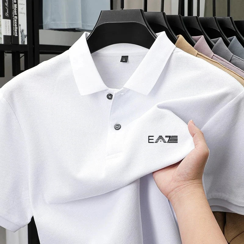 Luxury brand polo shirt short sleeved letter printed men's top summer 100% cotton comfortable breathable casual lapel T-shirt