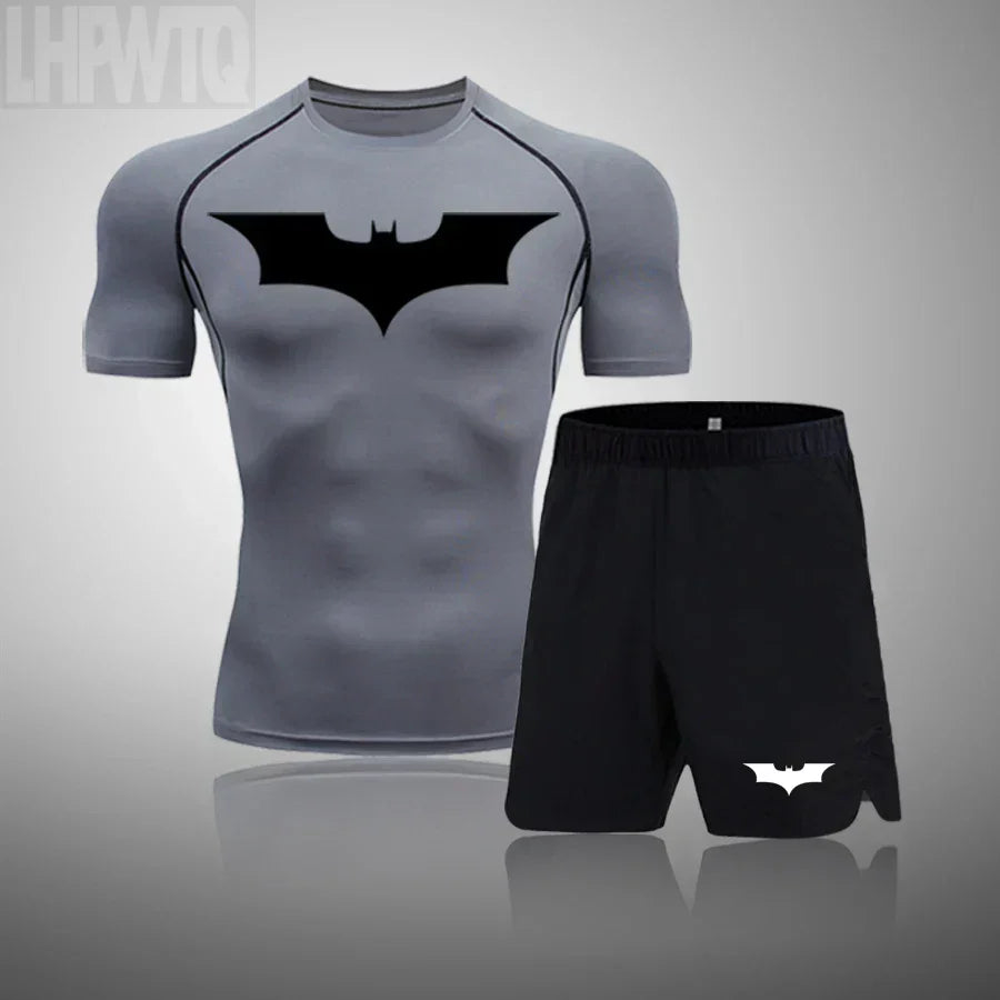 2024 Men's Running Fitness Sportswear Athletic T-Shirt Training Gym Clothes Sports Suits Workout Jogging Rashguard Men's Kit