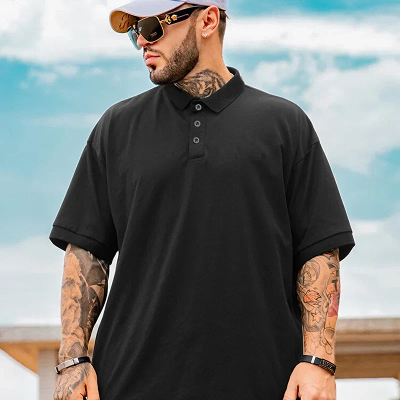 Polo Shirts Men Plus Size 1XL-7XL 110-175kg Short Sleeve T Shirt Loose Polos Oversized Tops Big Size Men Clothing 티셔츠 남성 T シャツ