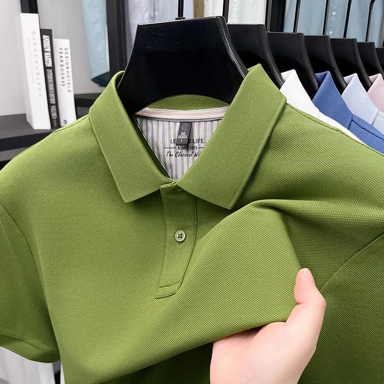 Men's Premium Cotton Polo Shirt Open Hem Design Breathable & Soft Factory Direct Supply  14 Trendy Colors Golf Top