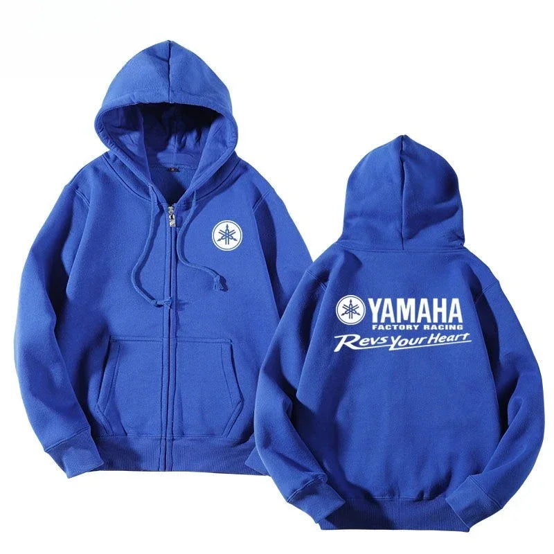 Motorcycle Racing Printed Autumn New Zipper Shirt Men's and Women's Universal Full Zipper Warm Hoodie Sportswear