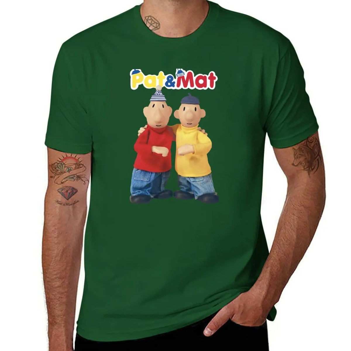 Pat & Mat T-Shirt customs quick drying blacks sports fans mens vintage t shirts