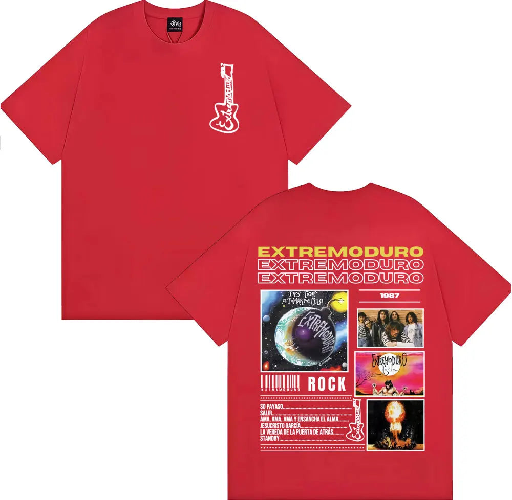 Rock Band EXTREMODURO Tour 2025 Cover T-shirt Men Women Fashion Vintage Short Sleeve T Shirts Summer Pop Loose Oversized T Shirt