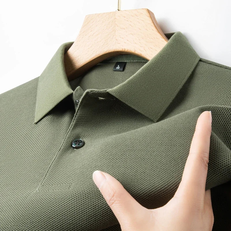 Men's 100% Cotton Polo Shirt - Summer Casual Breathable Tee,19 Colors,Ideal for Golf and Sports,Business Casual,Silk-Like Finish