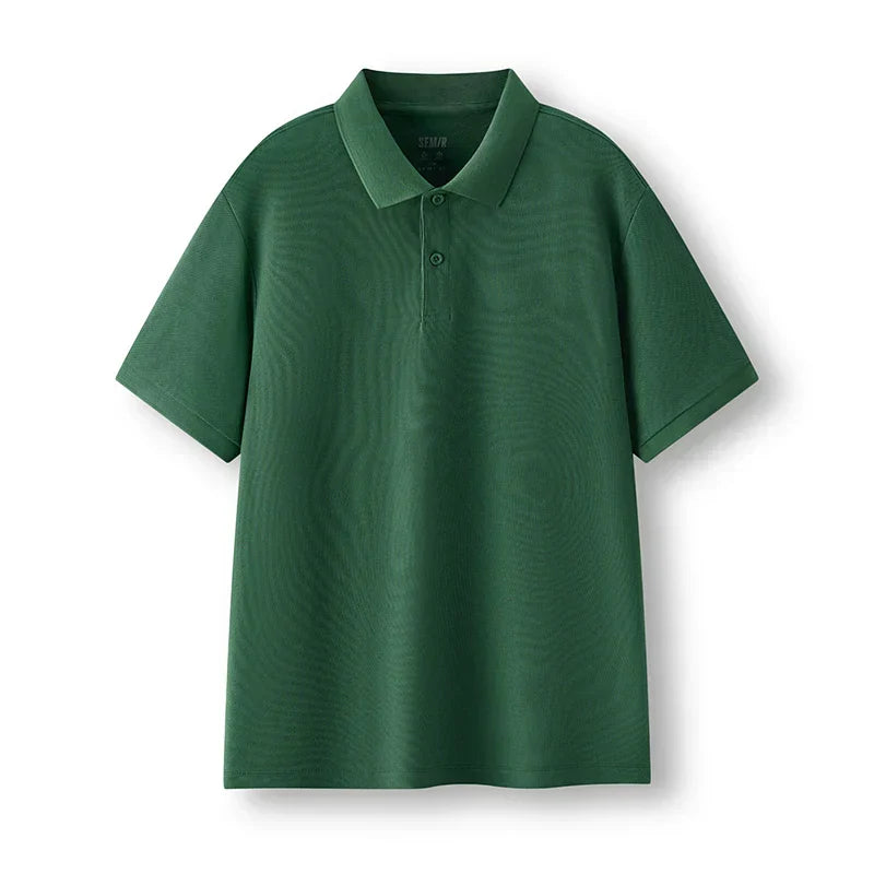 Polo Shirt Men Moisture Wicking Solid Color Short Sleeve T-Shirt 2025 Summer New Slim Fit Top for Active Wear