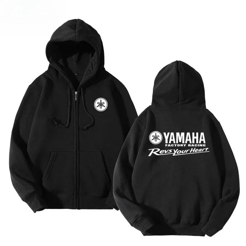 Motorcycle Racing Printed Autumn New Zipper Shirt Men's and Women's Universal Full Zipper Warm Hoodie Sportswear
